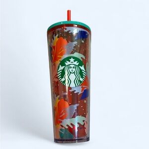 Starbucks limited edition venti 24oz cold cup Tumbler with straw Hibiscus floral